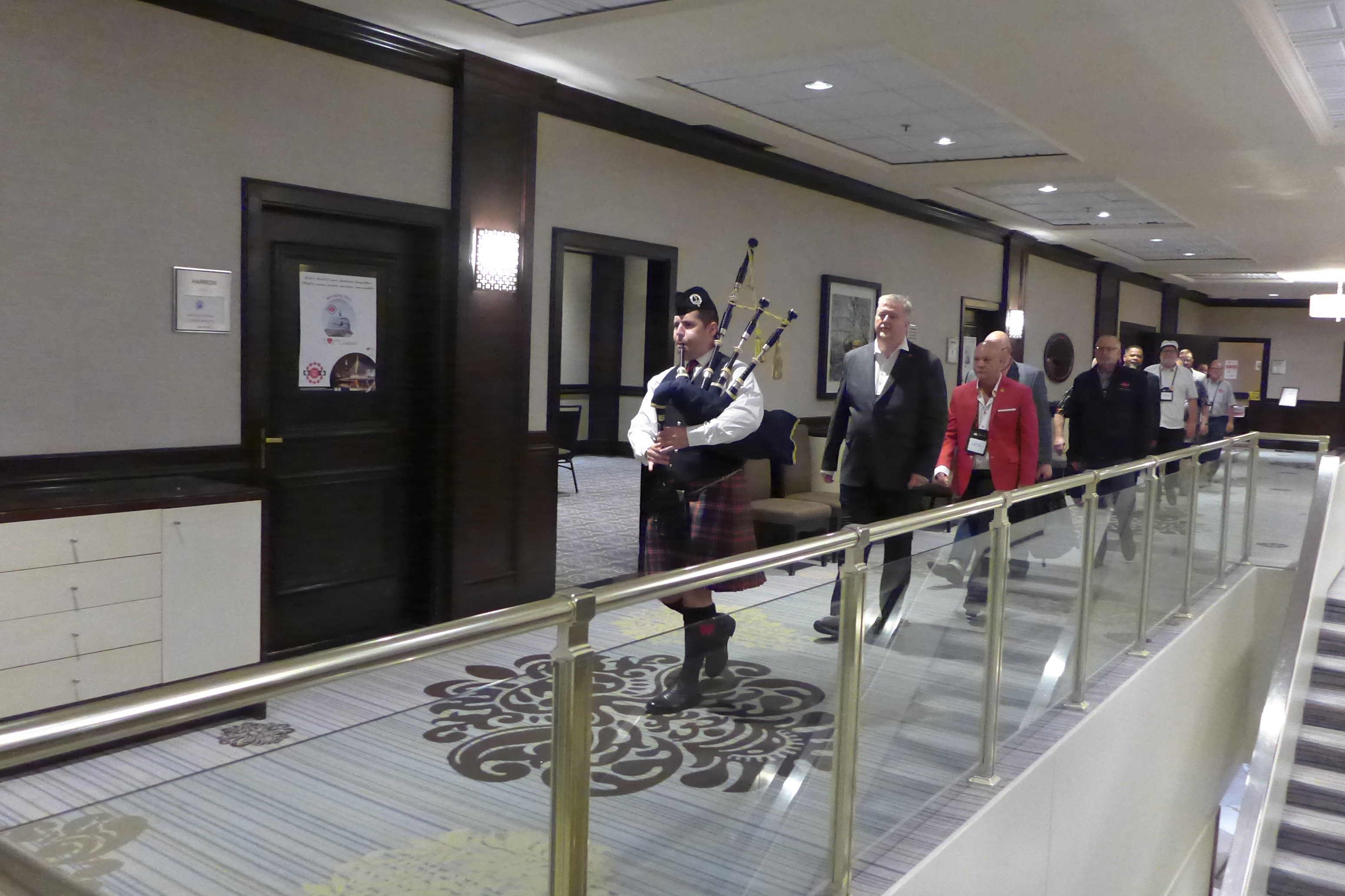 members being piped in