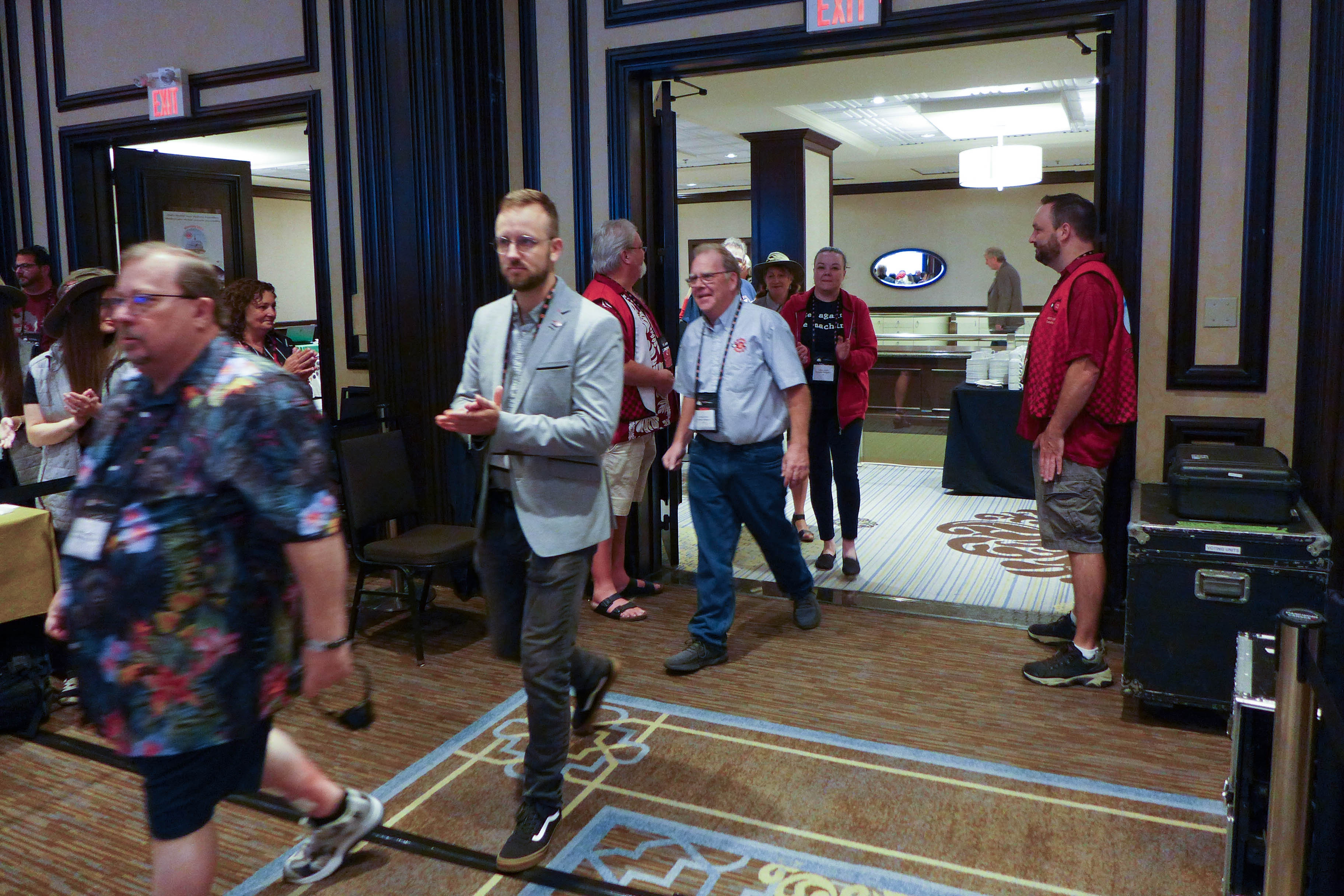 members being piped in