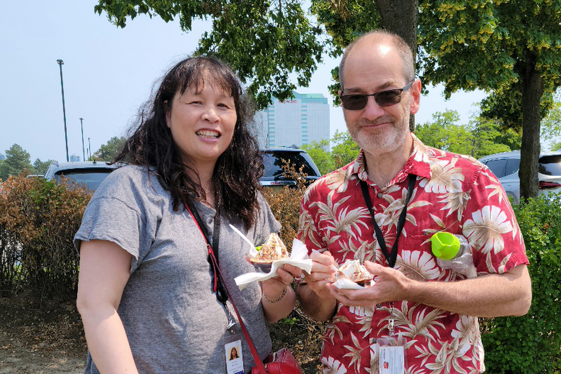 members enjoying food