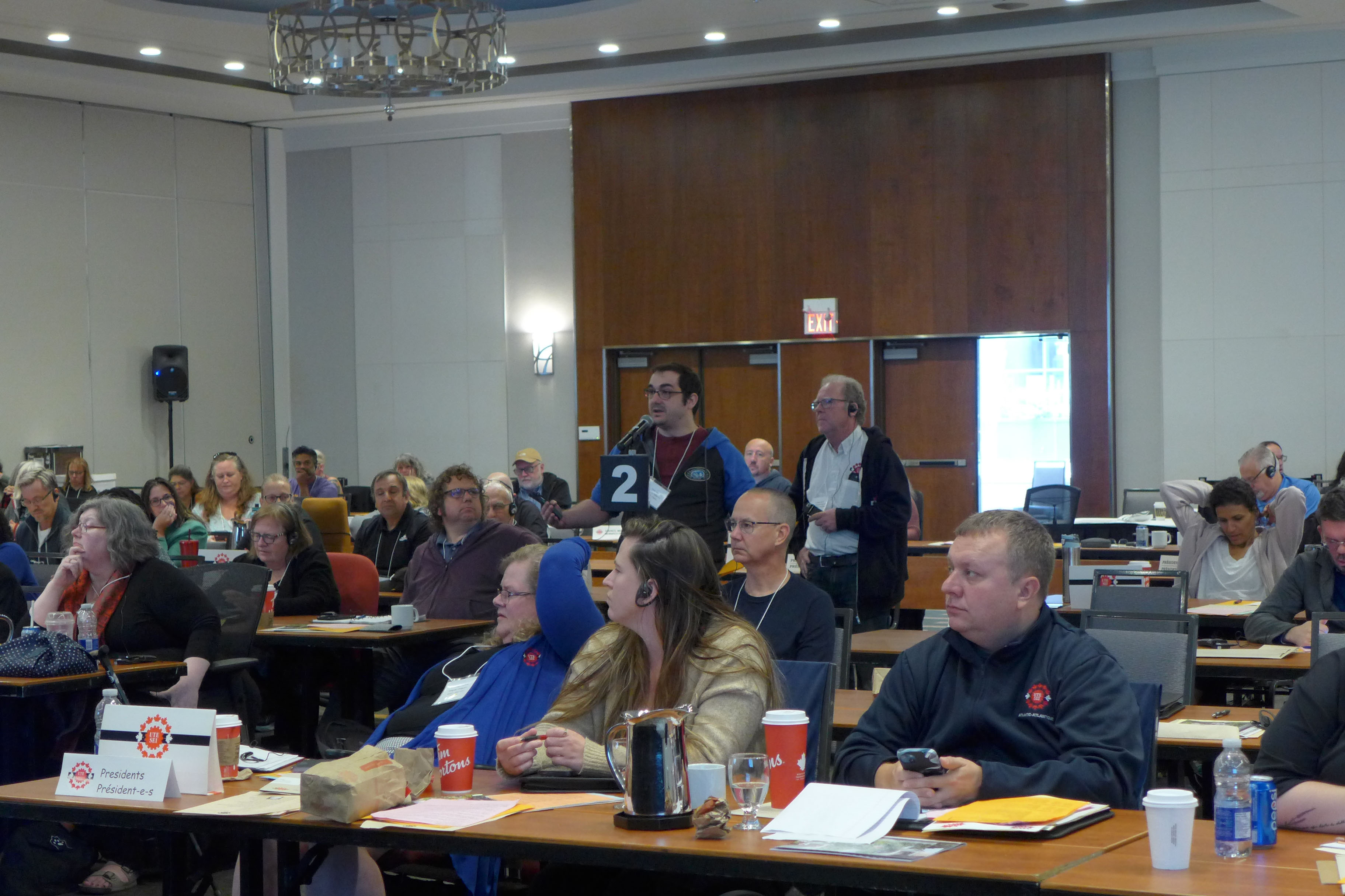 Speakers at the microphone