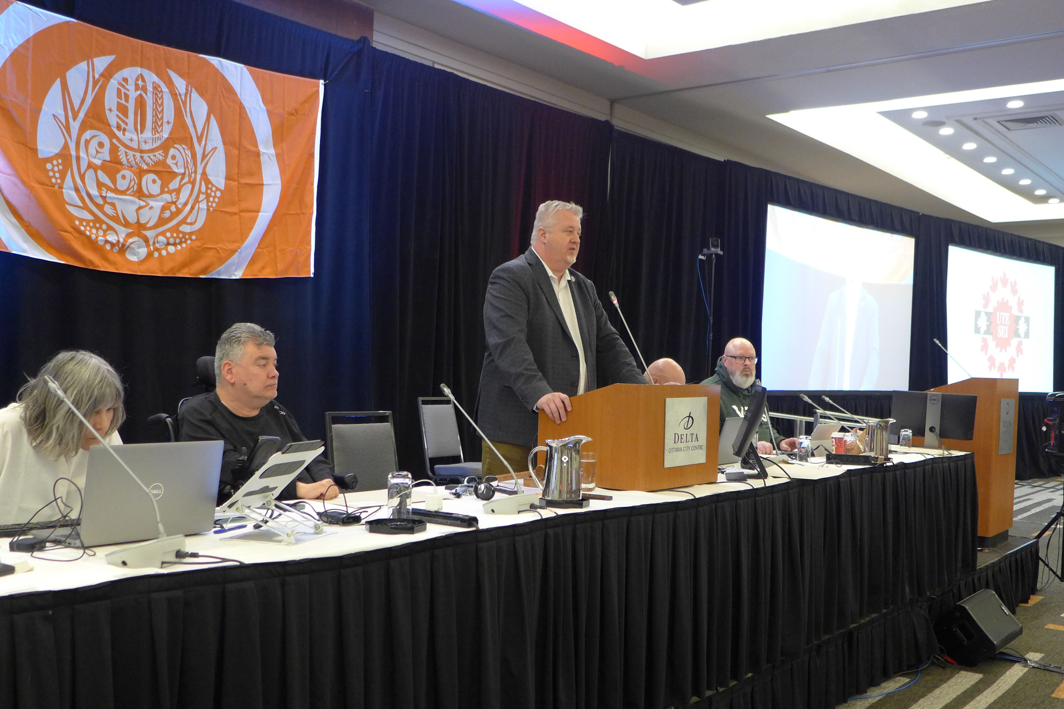 Marc Brière at the microphone