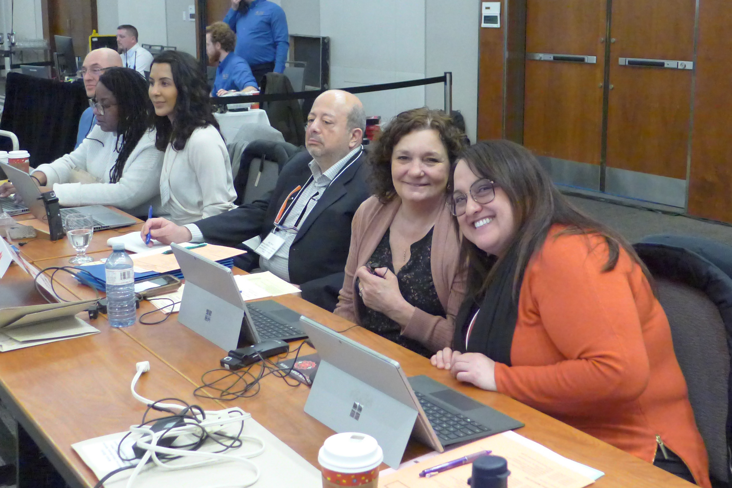 National office staff: Shirin Amiri, Andrea Holmes, Wael Afifi, Kristina Cooke, Alexandra Assad, Henri Vodon