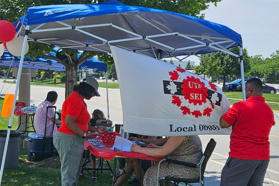 union table under a tent
