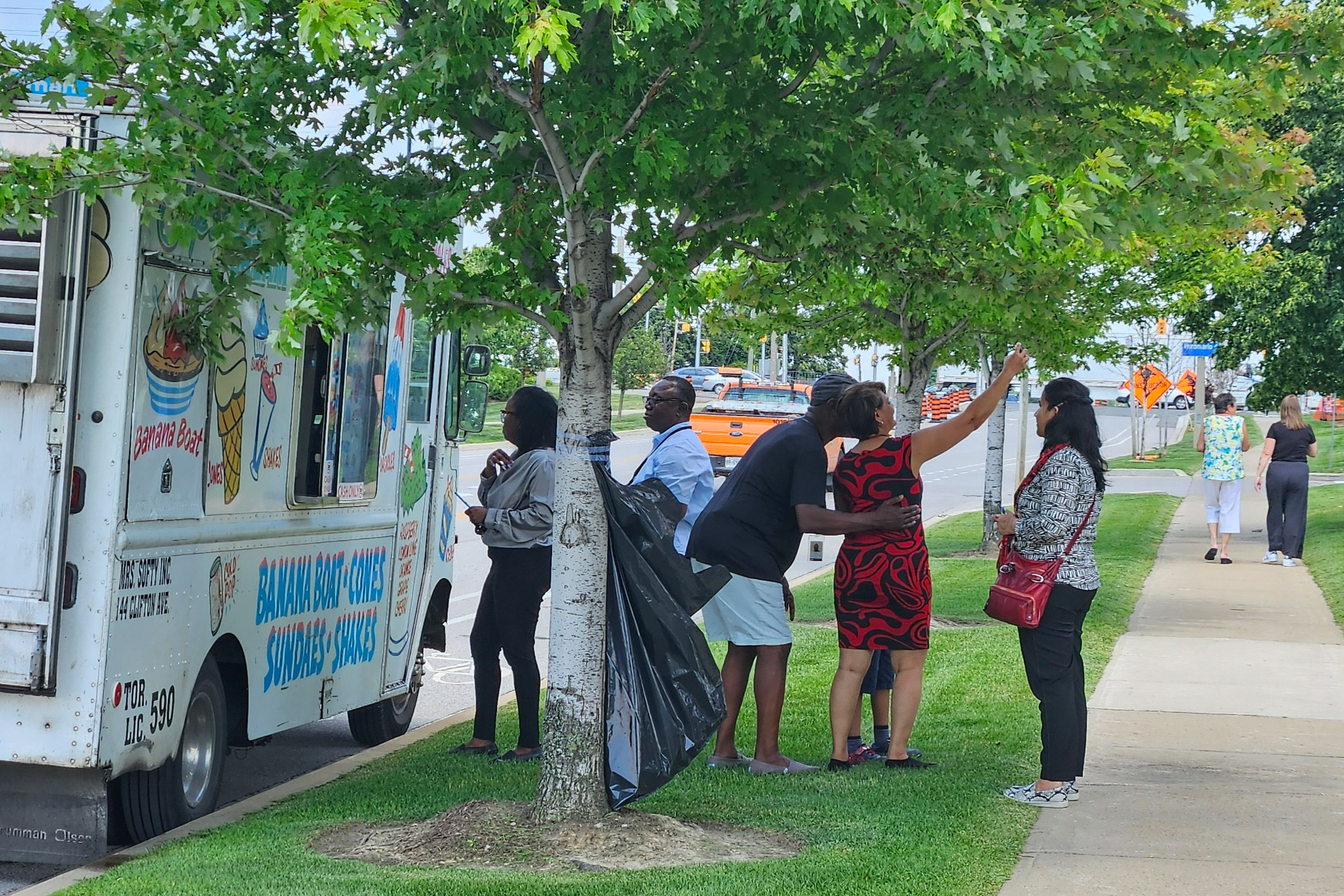 people near an ice cream truck