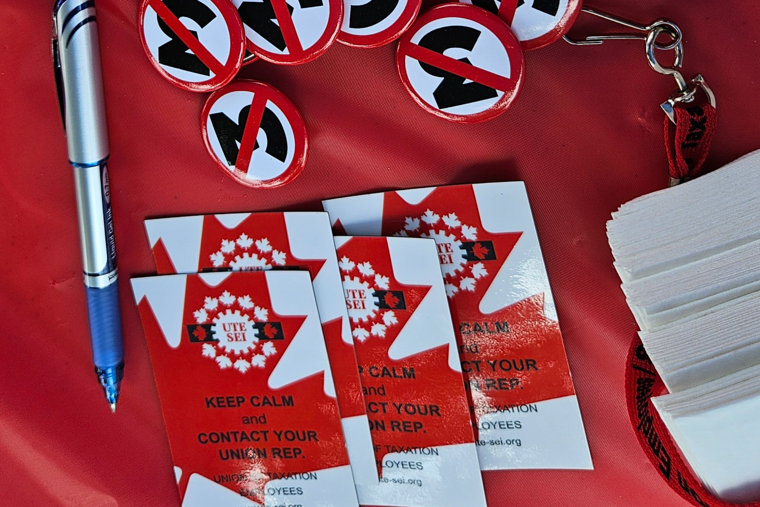 buttons with a 3 crossed out, and union information