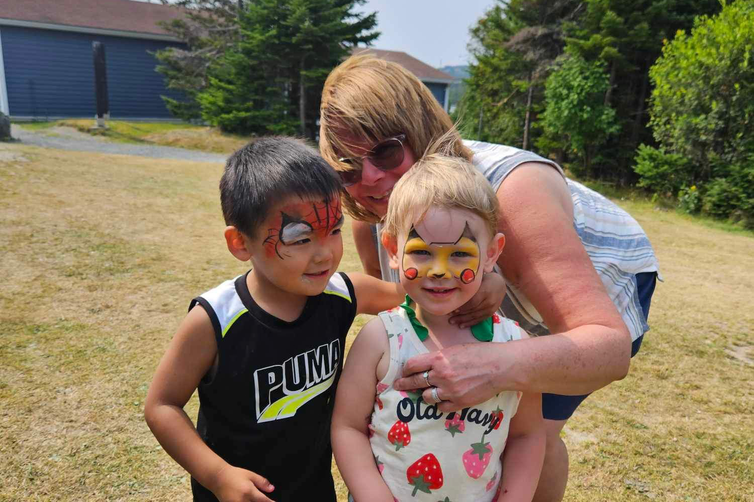 children with face painted