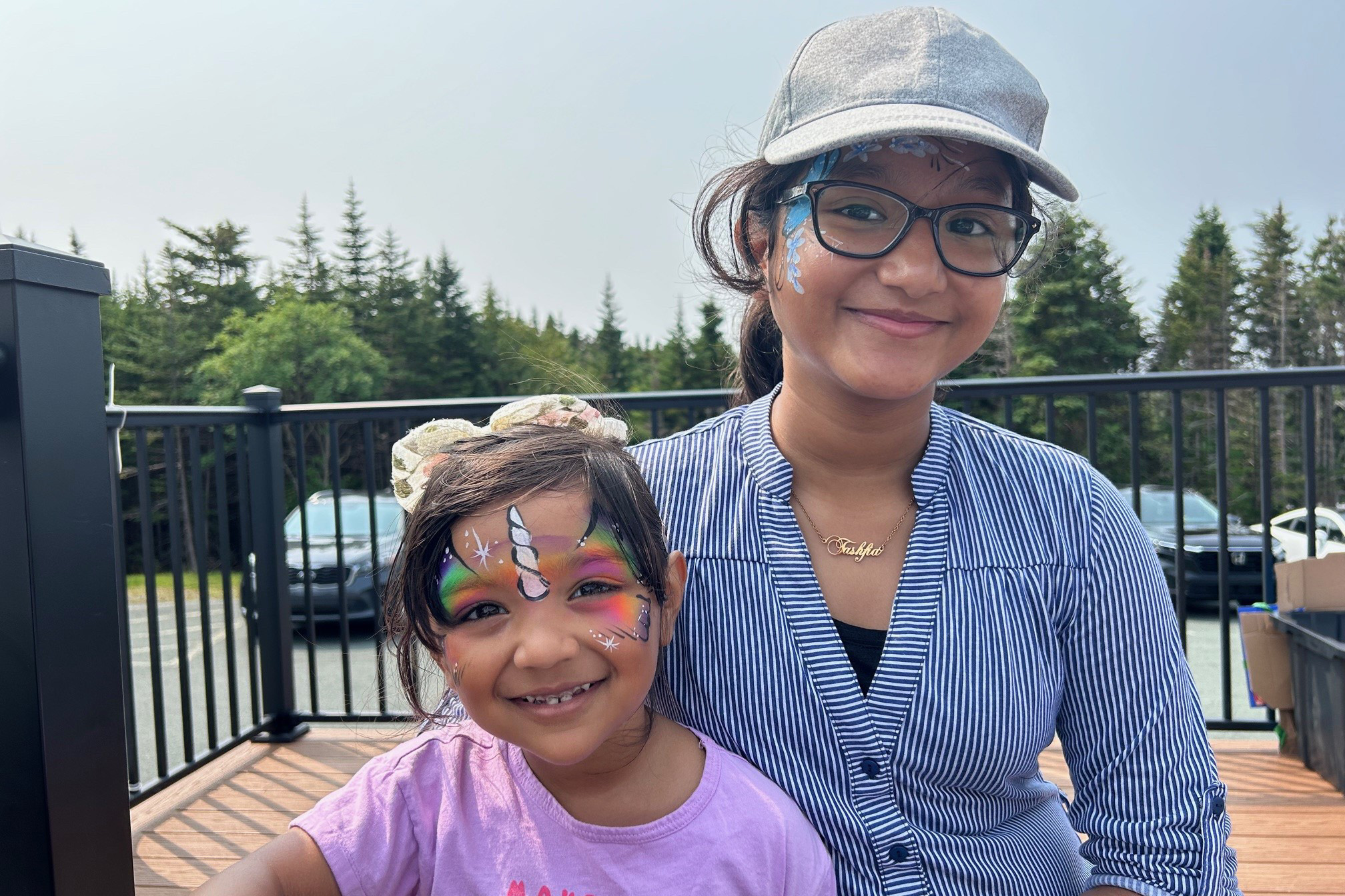 children with face painted