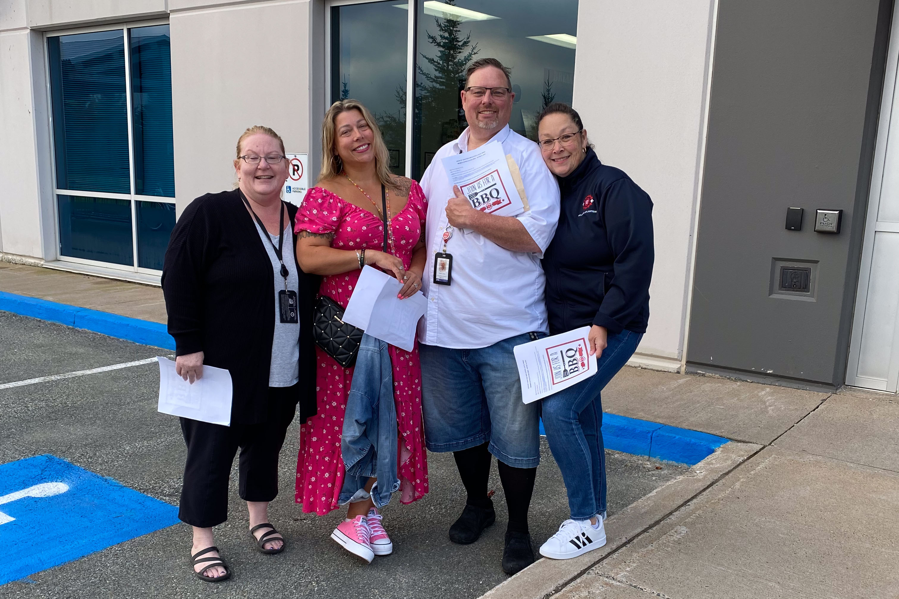 members handing out flyers