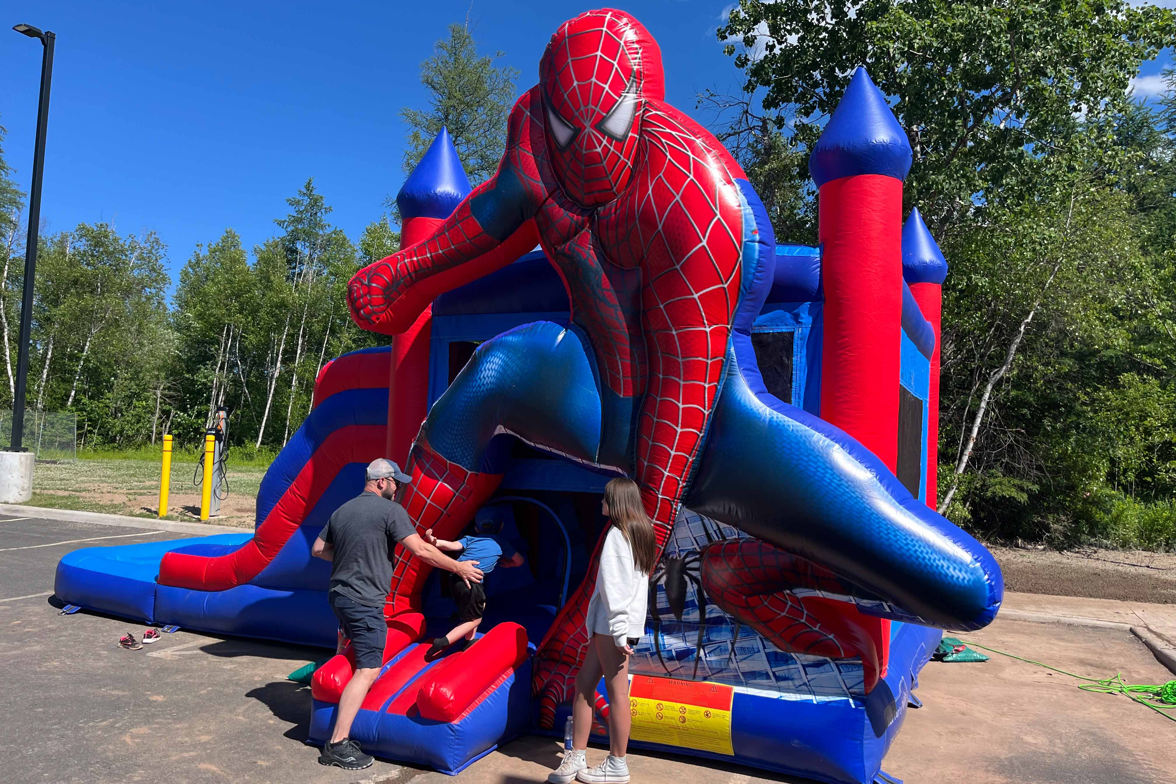 spiderman bouncy castle