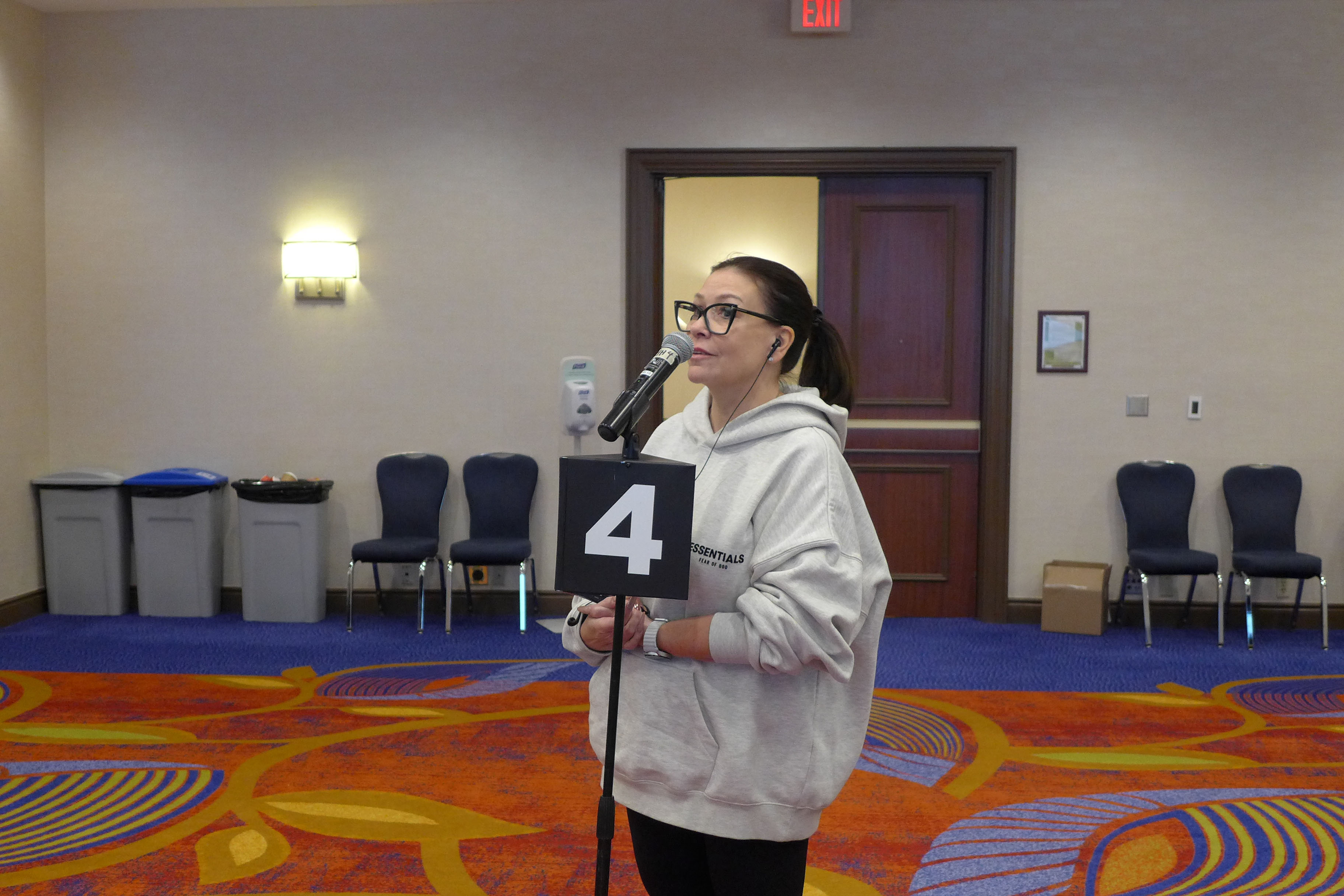 participant at a microphone