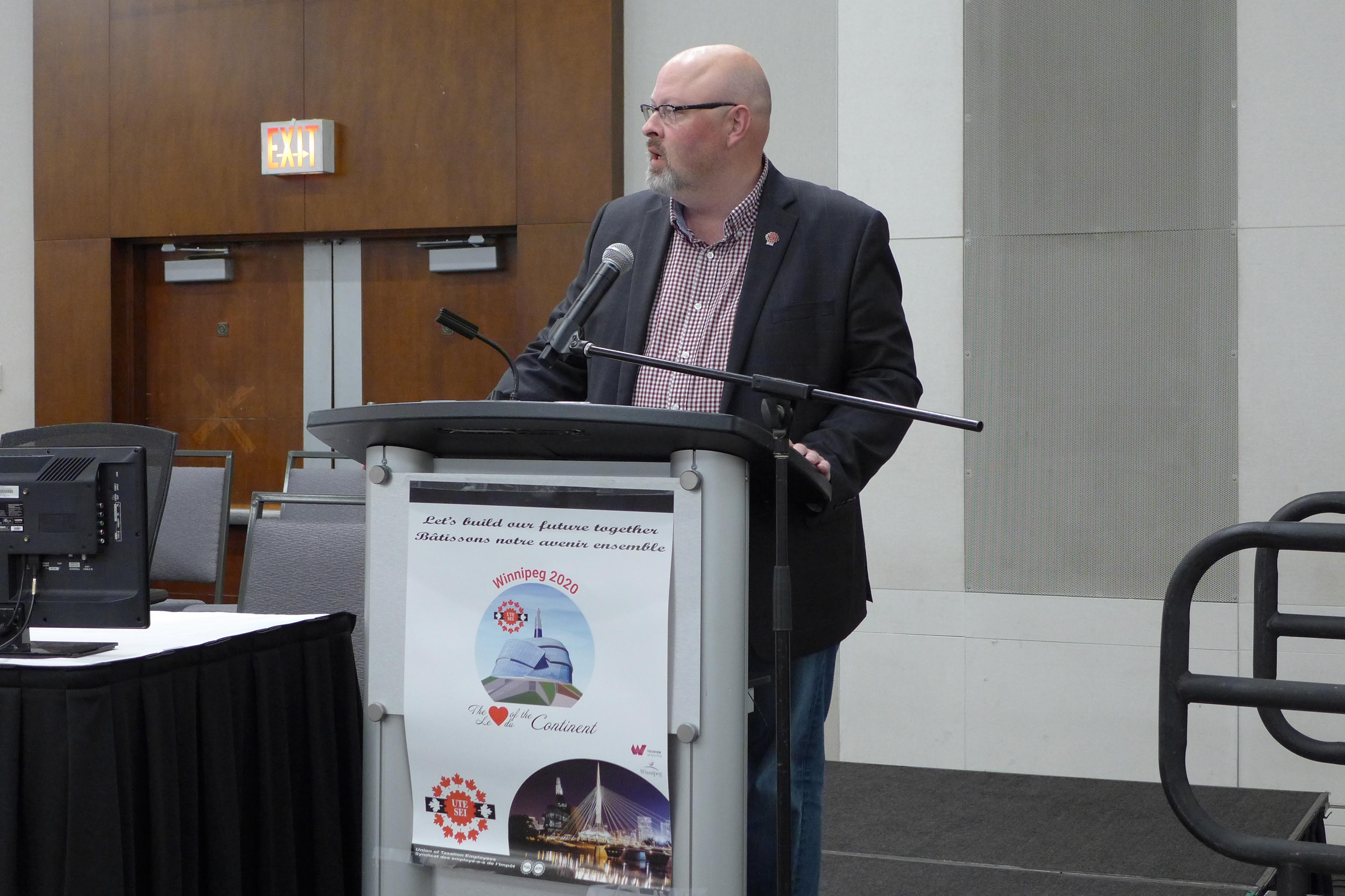 Adam Jackson, 2nd National Vice-President and Chair of the Bargaining Committee