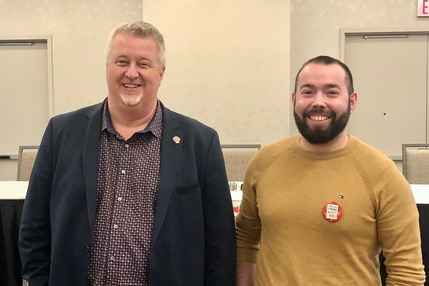 Marc Brière with member Diego Fernandez Mato, the first member who voted