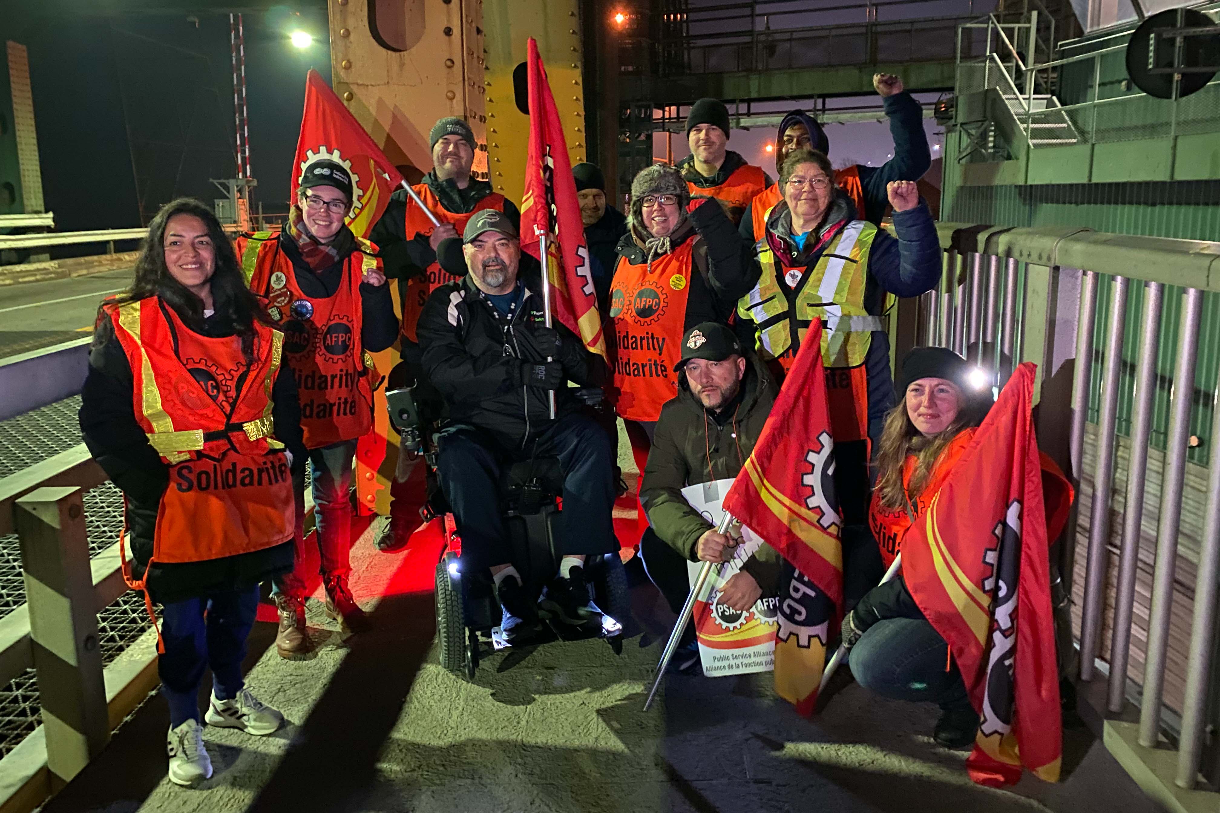 On the Burlington lift bridge at 5:30 AM.