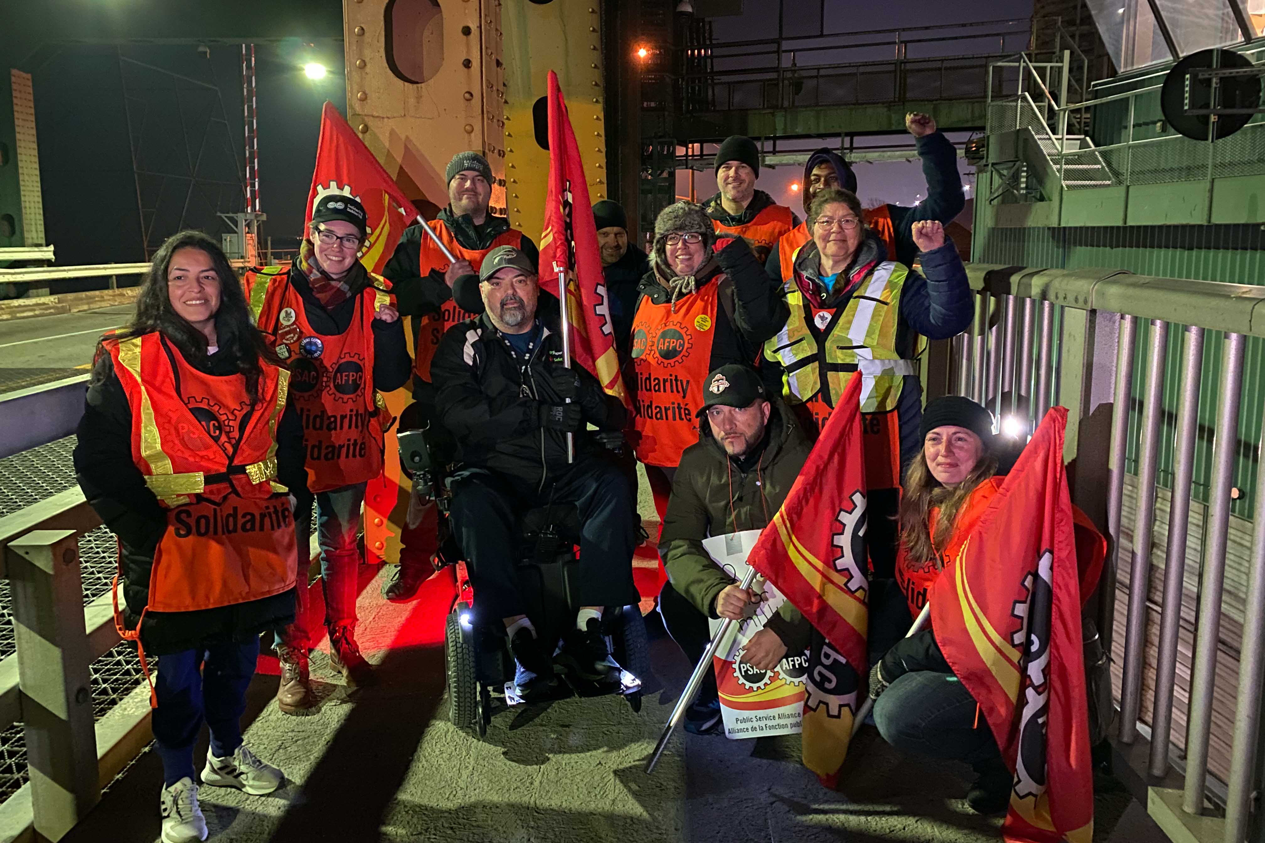 On the Burlington lift bridge at 5:30 AM.