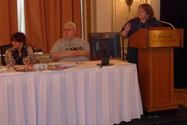 Lyson Paquette, Labour Relations Officer; Denis Lalancette, RVP Québec; Madonna Gardiner, 2nd National Vice-President