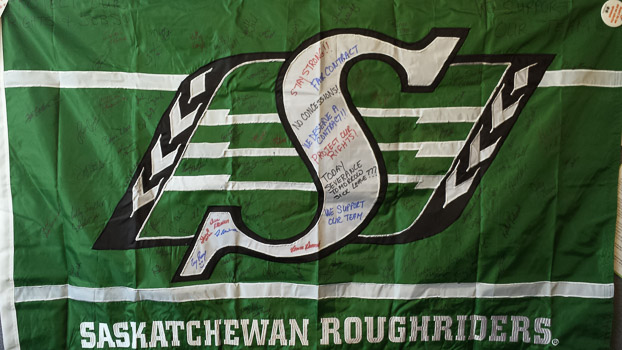 95 signatures on the flag with well wishes to the bargaining team