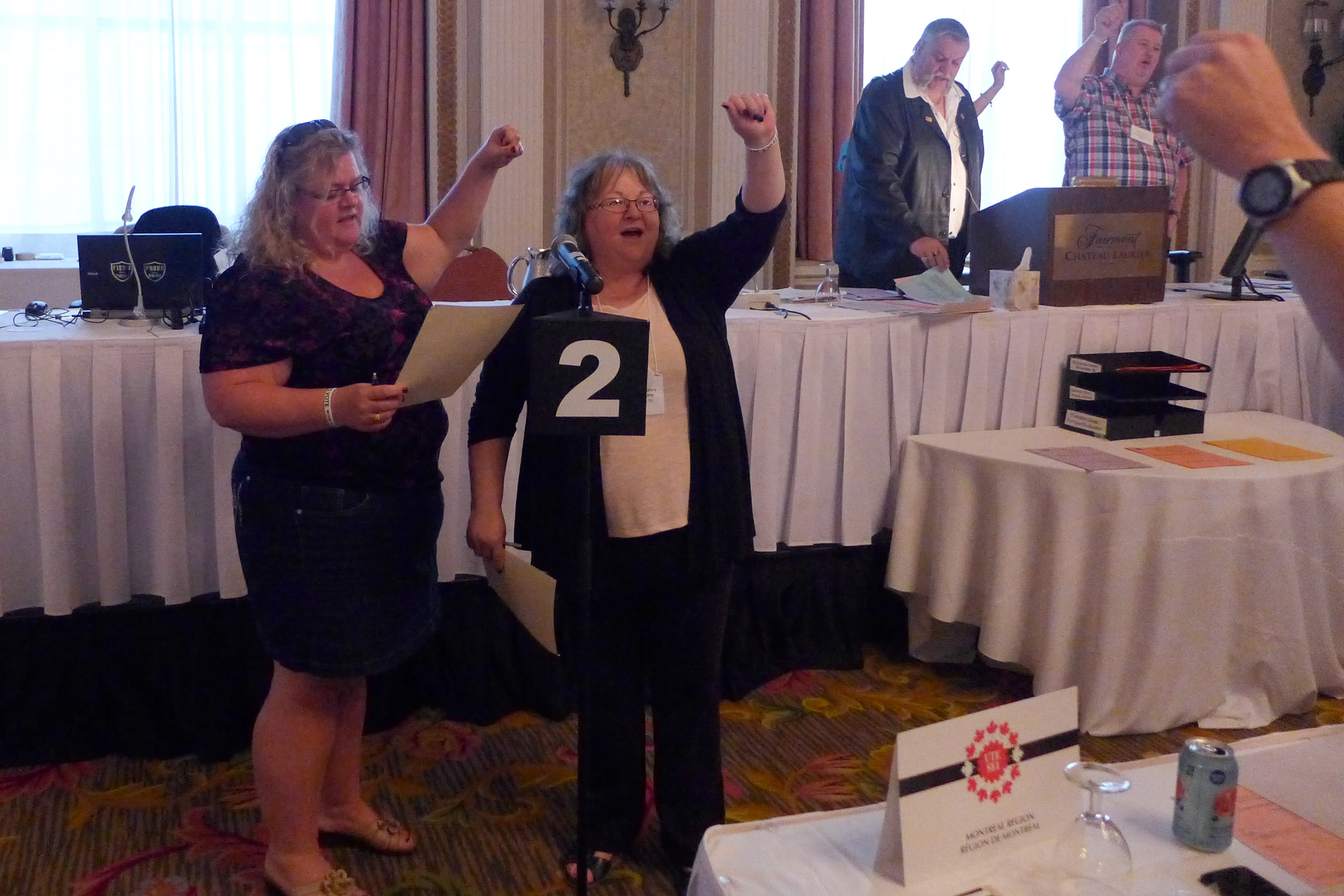 Darlene Bembridge and Madonna Gardiner singing Solidarity Forever
