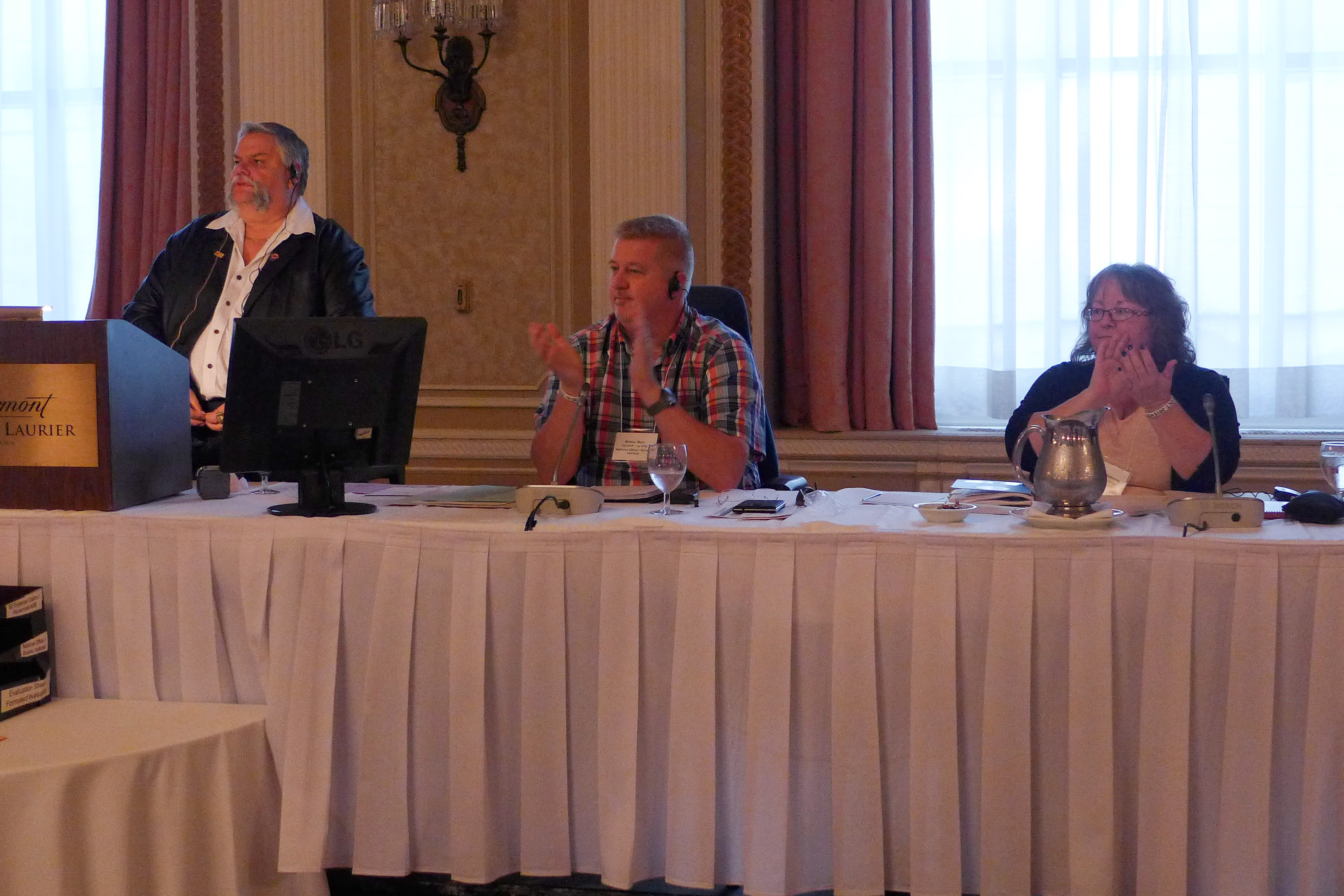 Robert Campbell, National President; Marc Brière, 1st National Vice-President; Madonna Gardiner, 2nd National Vice-President