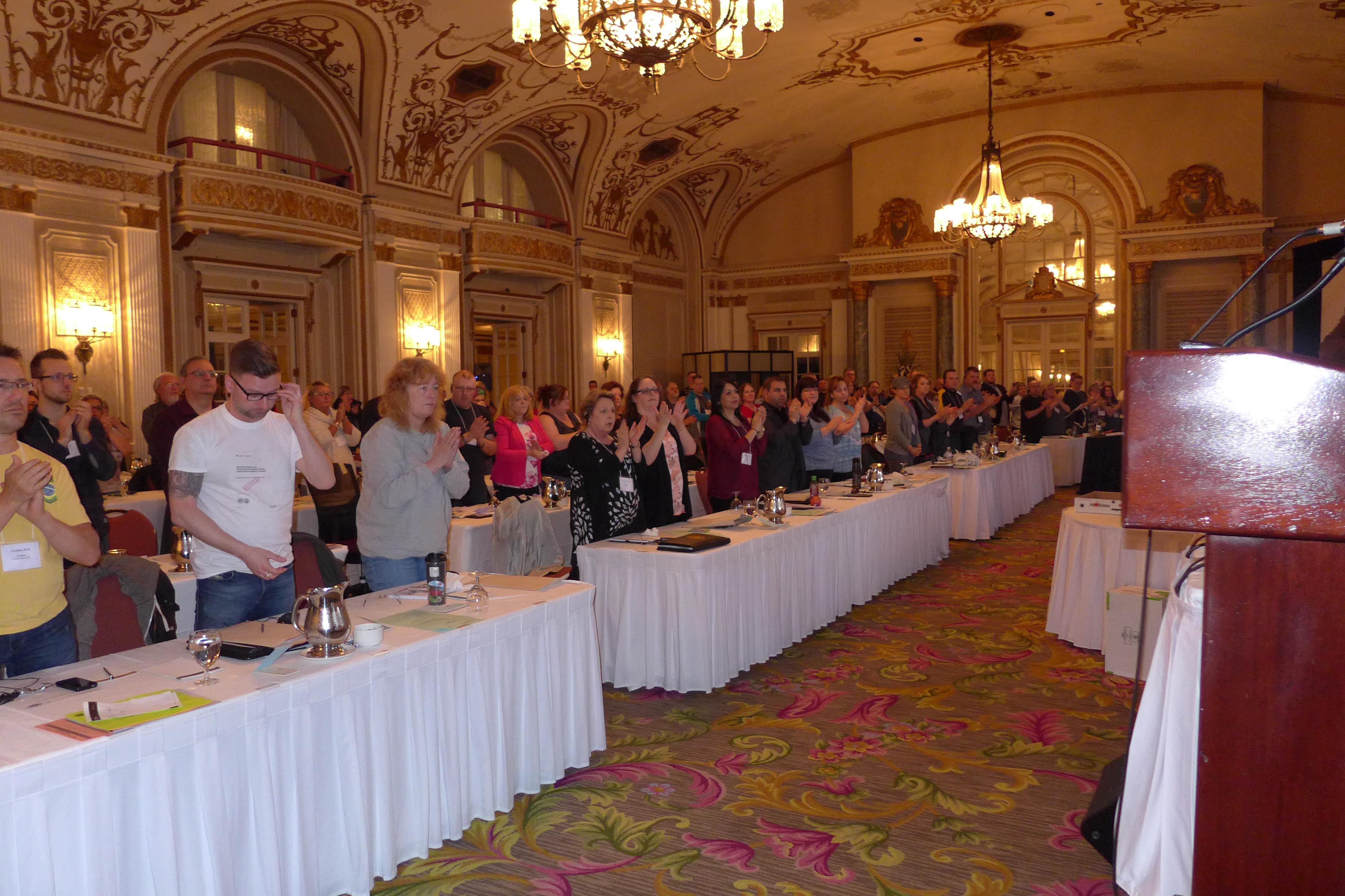 The audience applauded