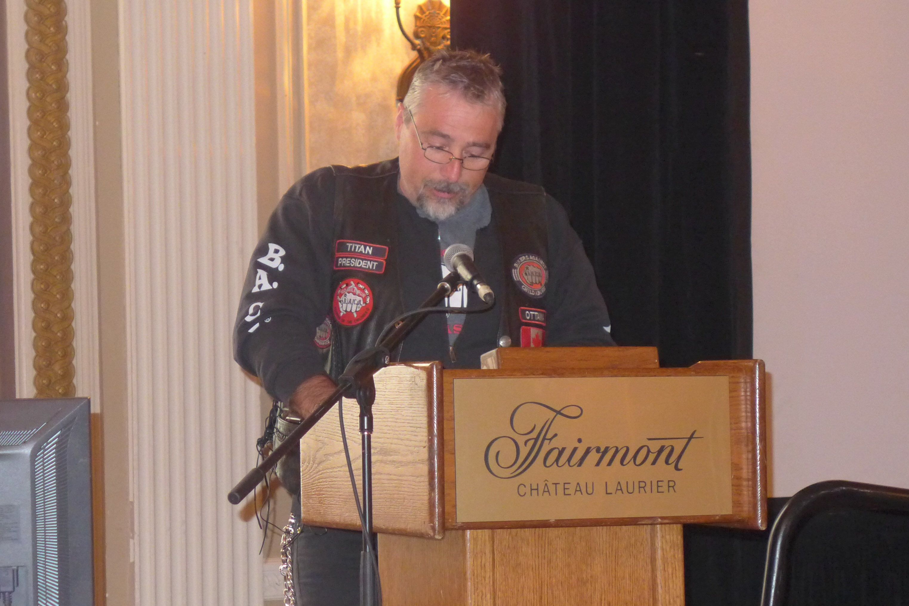 Titan, Président du chapitre d'Ottawa et le président provincial de l'Ontario de B.A.C.A. (Bikers Against Child Abuse)