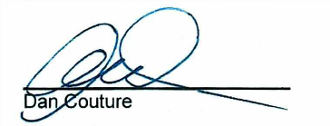 Dan Couture's signature