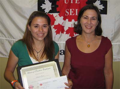 Rhiannon Evans and her mother
