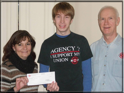 Local President Andrea Holmes, Harrison Andrews and father John Andrews