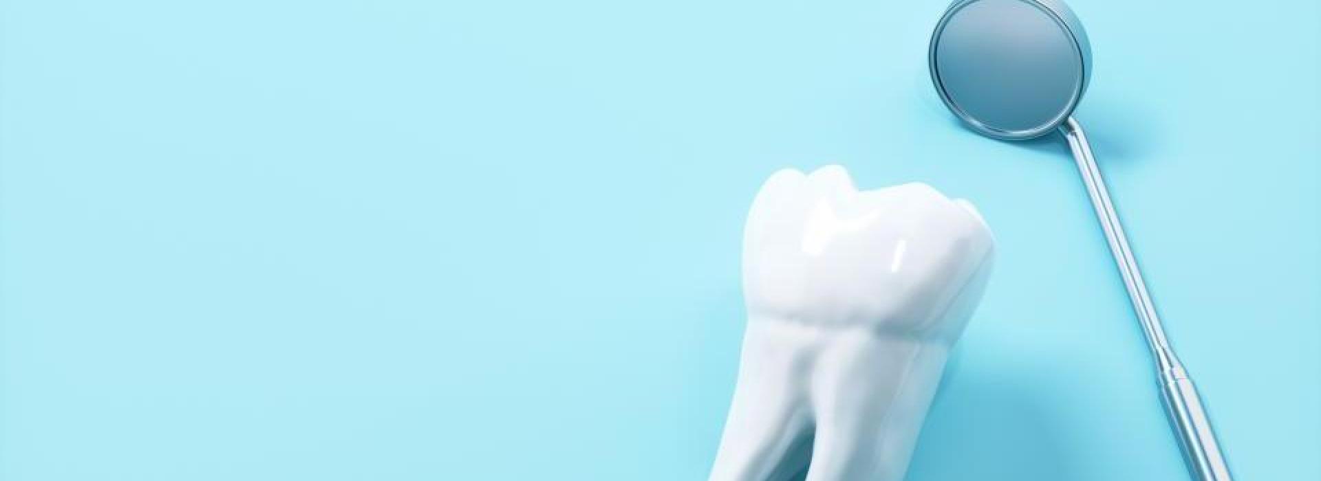 tooth with dental instrument