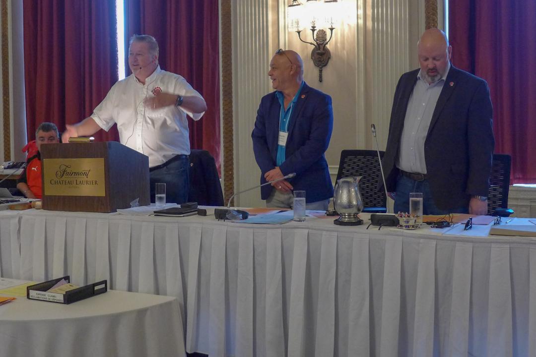 Marc Brière - président national, Doug Gaetz - 1er vice-président national, Adam Jackson - 2ième vice-président national