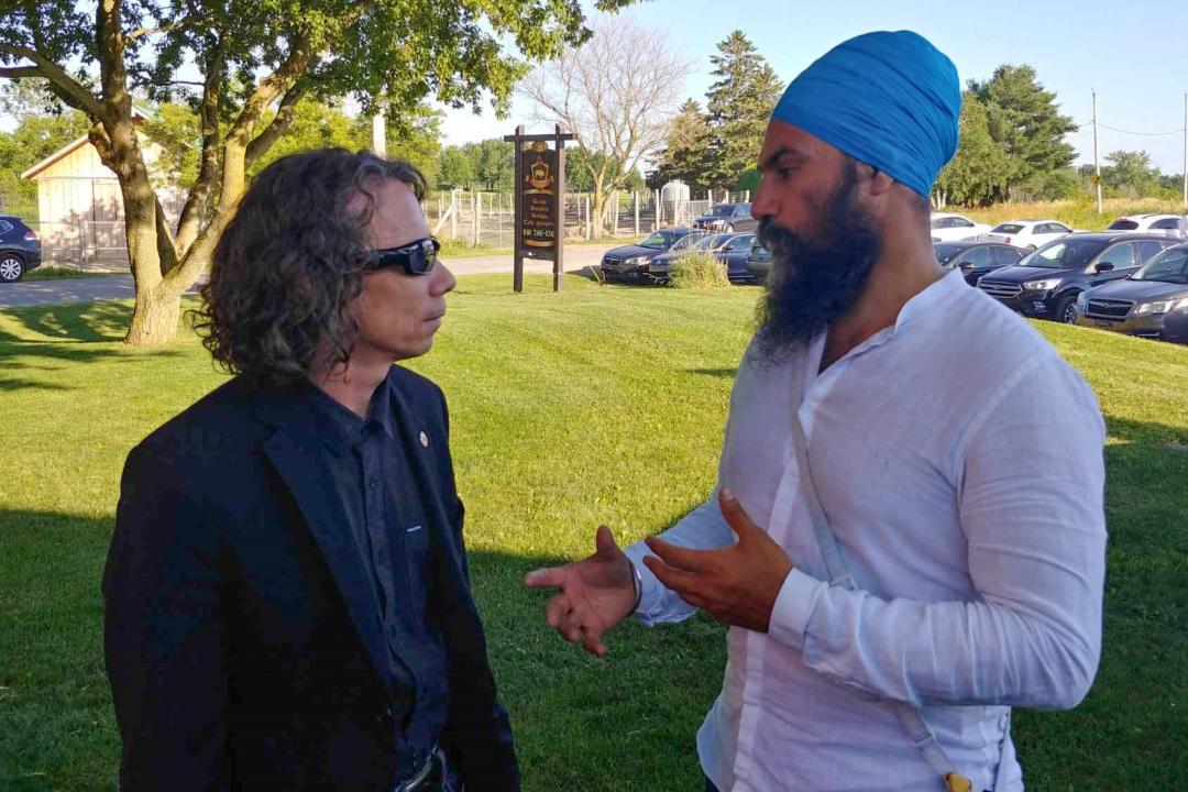 Partrick Bertrand et le chef du NPD Jagmeet Singh
