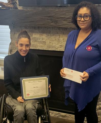 Anita Kaiser with Vice President Contact Centre, Michelle Spencer