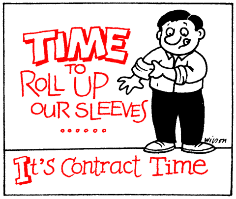 Time to roll up our sleeves ... It's contract time (picture of man rolling up his sleeves)