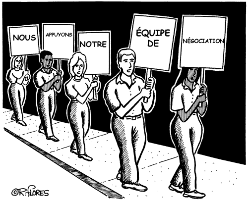 ligne de piquetage - nous appuyons notre équipe de négociation