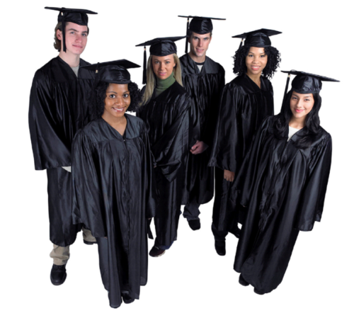 graduates in caps and gowns