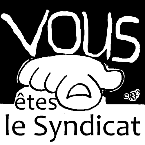 les mots Vous êtes le Syndicat avec un doigt vers vous